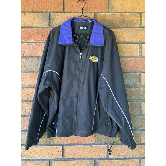 Vintage Lakers Jacket Retro 90’s Full Zip Windbreaker NBA Y2K | Size Large - Picture 1 of 16